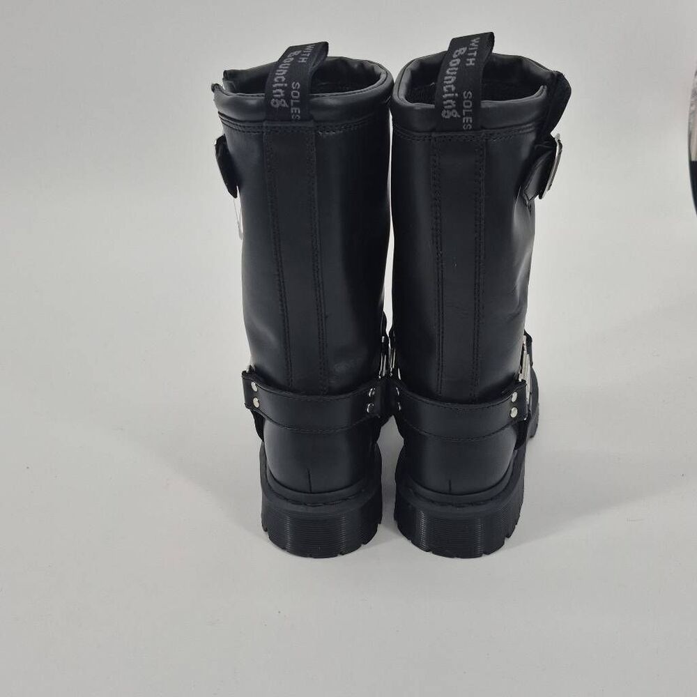 Dr Martens Anistone Hi Tall Pull On Biker Boots Women's Size 9 - Picture 3 of 6